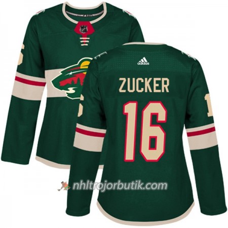 Dame Ishockey Minnesota Wild Tröja Jason Zucker 16 Adidas 2017-2018 Grön Authentic